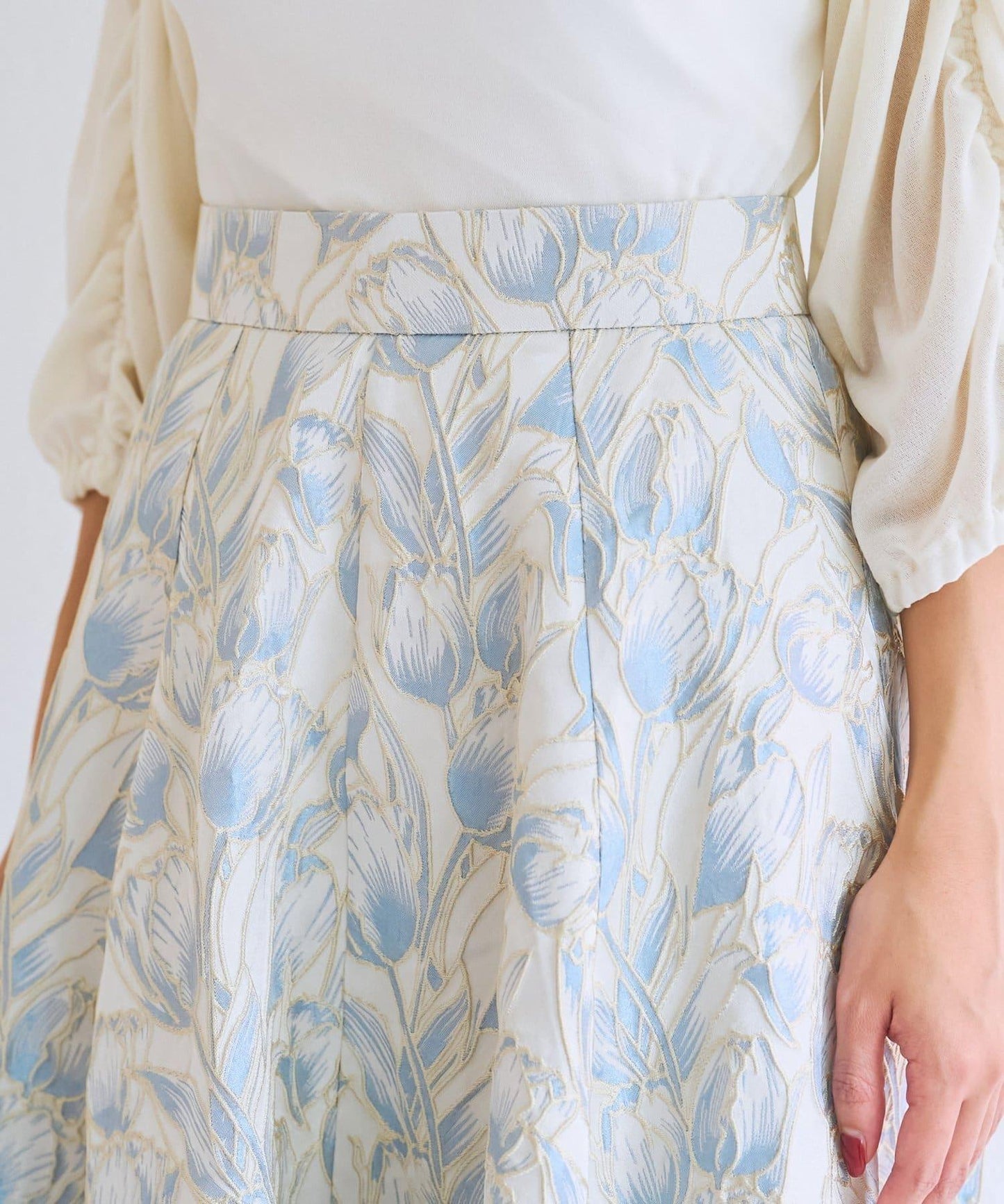 【BonBon Girls精選・最強吸睛半身裙】花卉提花半身裙