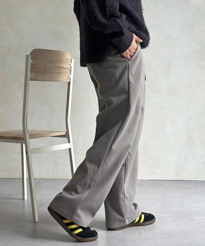 仿羊毛繫帶休閒褲