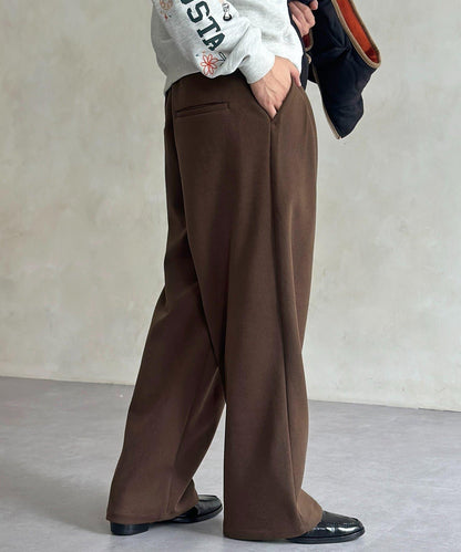 仿羊毛繫帶休閒褲