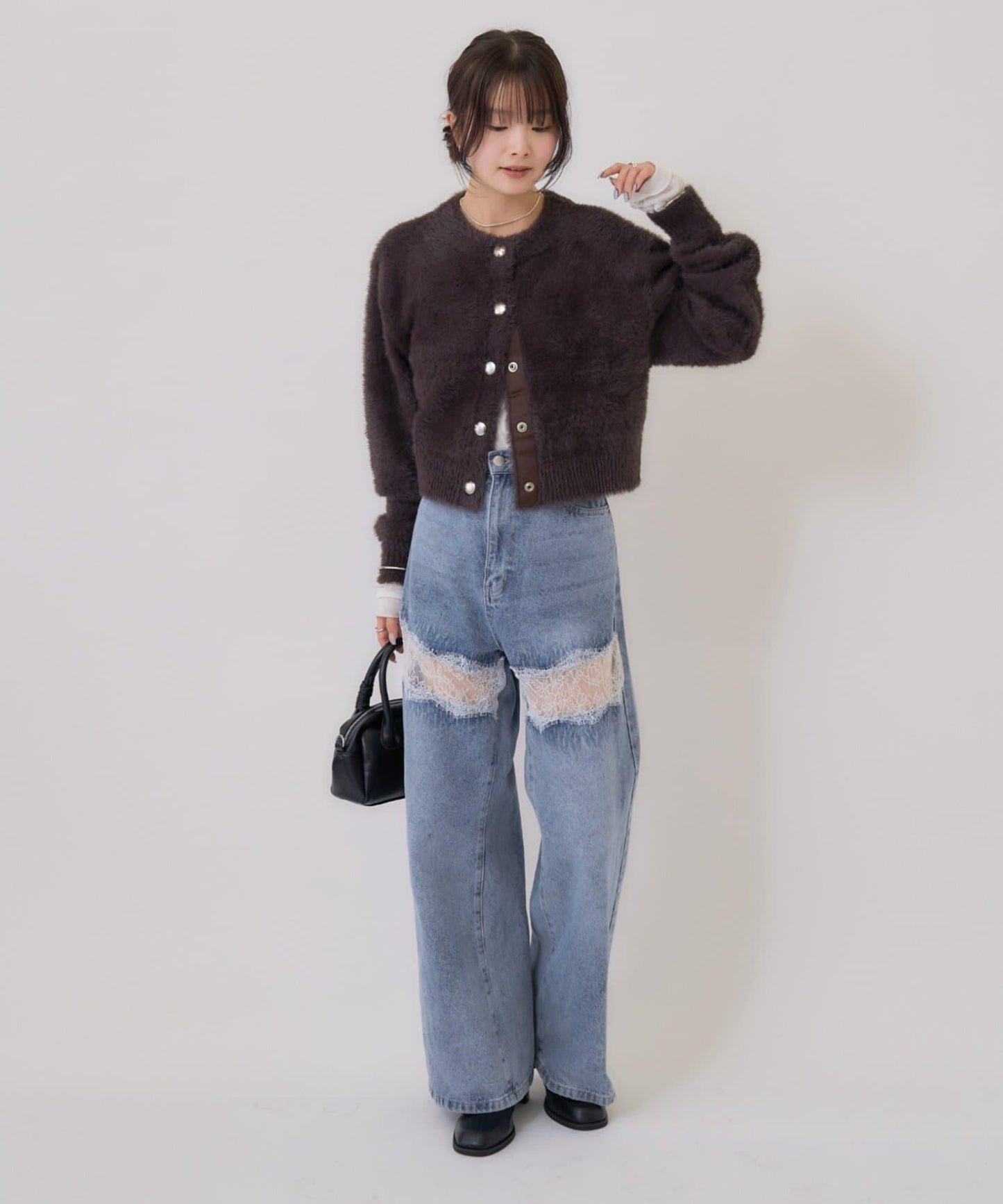 仿貂絨夾克開衫