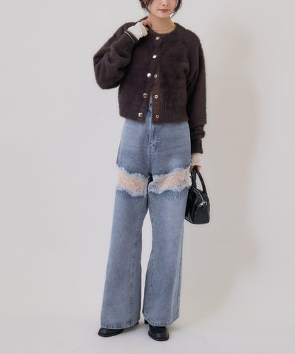 仿貂絨夾克開衫