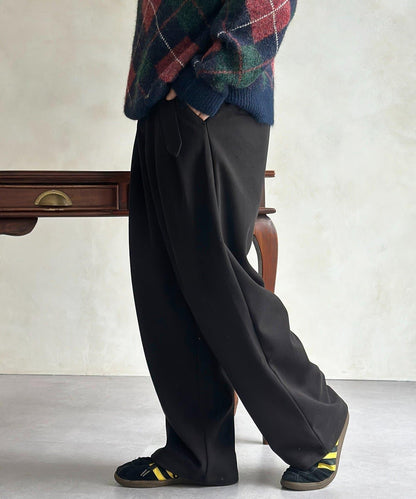 仿羊毛繫帶休閒褲