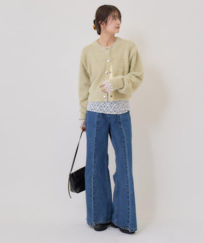 仿貂絨夾克開衫