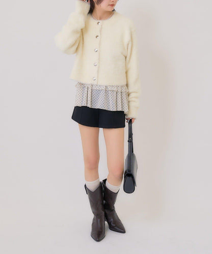 仿貂絨夾克開衫