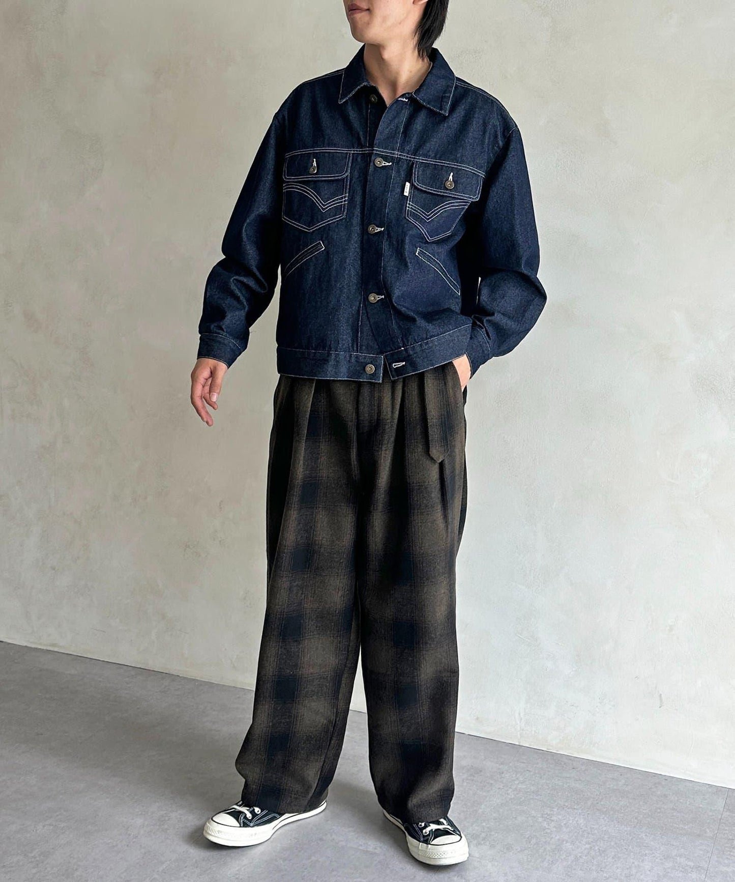 仿羊毛繫帶休閒褲