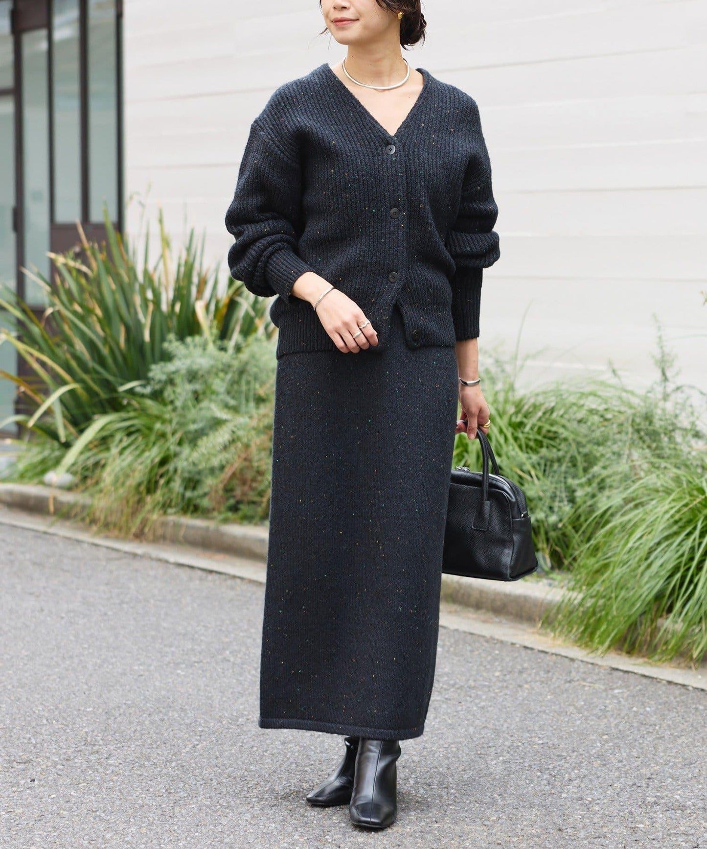 【可搭配套裝】圈圈紗線修身半身裙/預計12月上旬發貨