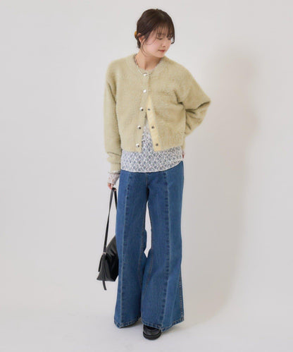 仿貂絨夾克開衫