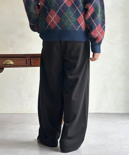 仿羊毛繫帶休閒褲