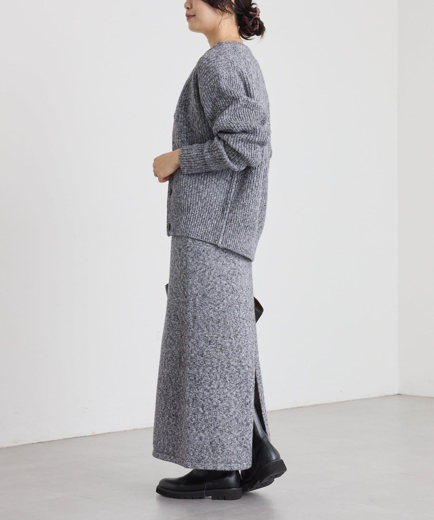 【可搭配套裝】圈圈紗線修身半身裙/預計12月上旬發貨