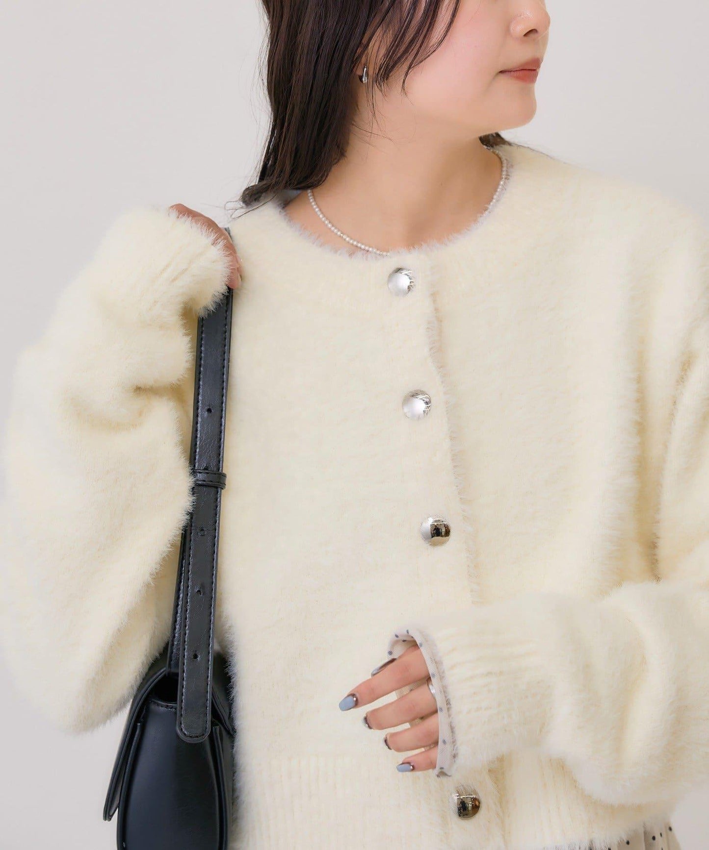 仿貂絨夾克開衫