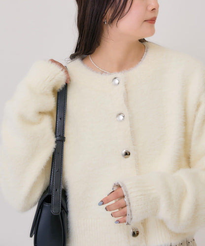 仿貂絨夾克開衫