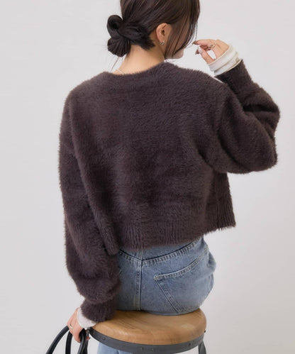 仿貂絨夾克開衫