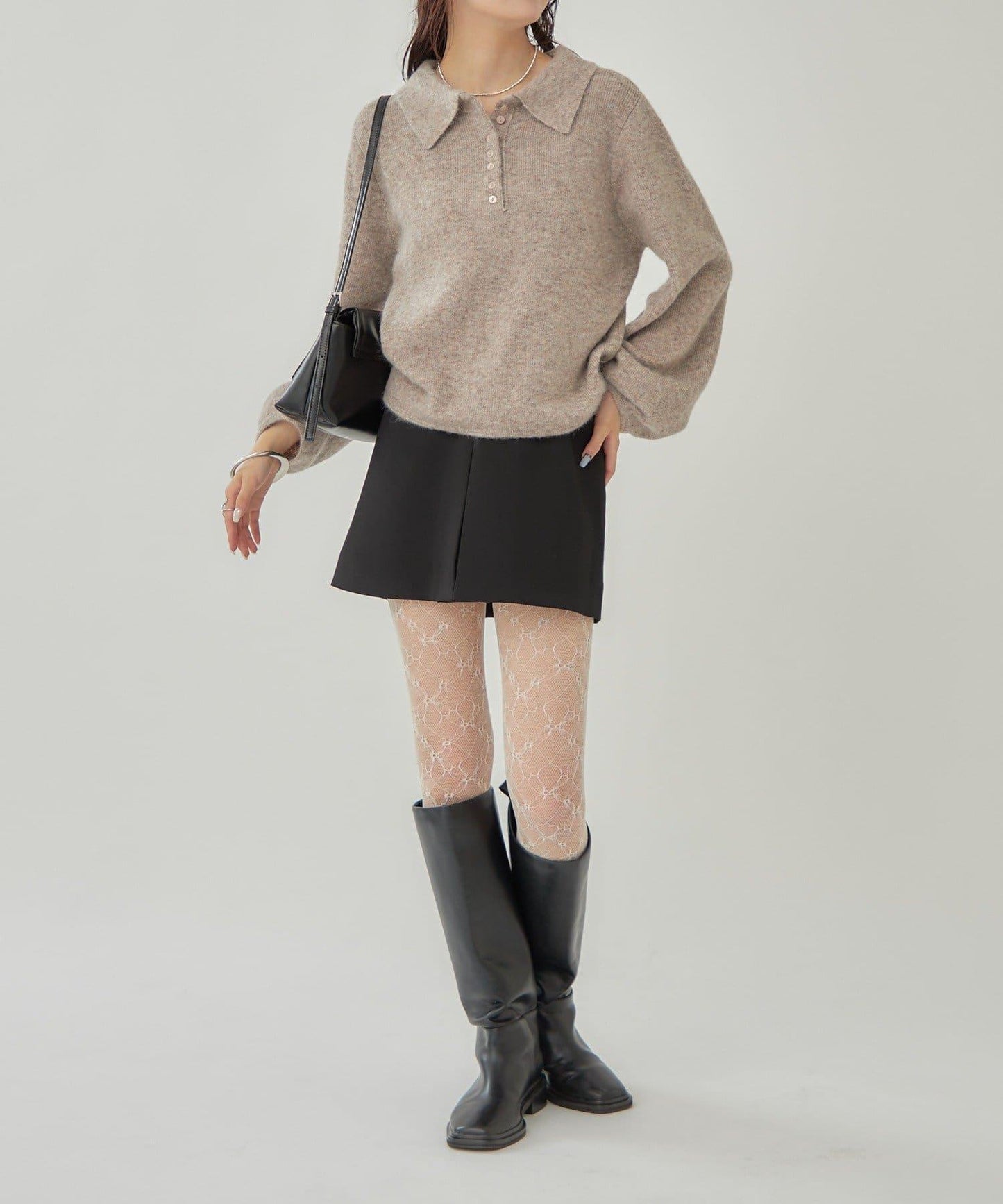 帶領長袖針織衫