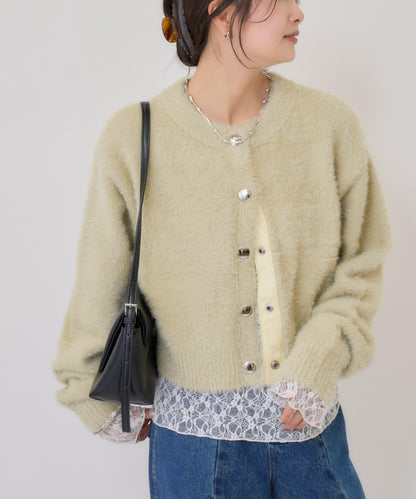 仿貂絨夾克開衫