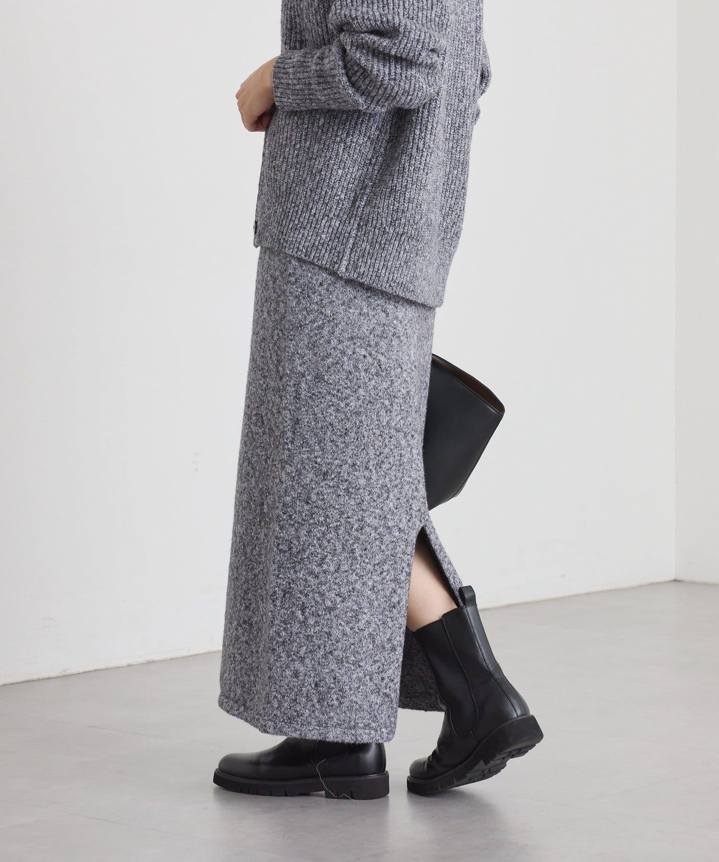 【可搭配套裝】圈圈紗線修身半身裙/預計12月上旬發貨