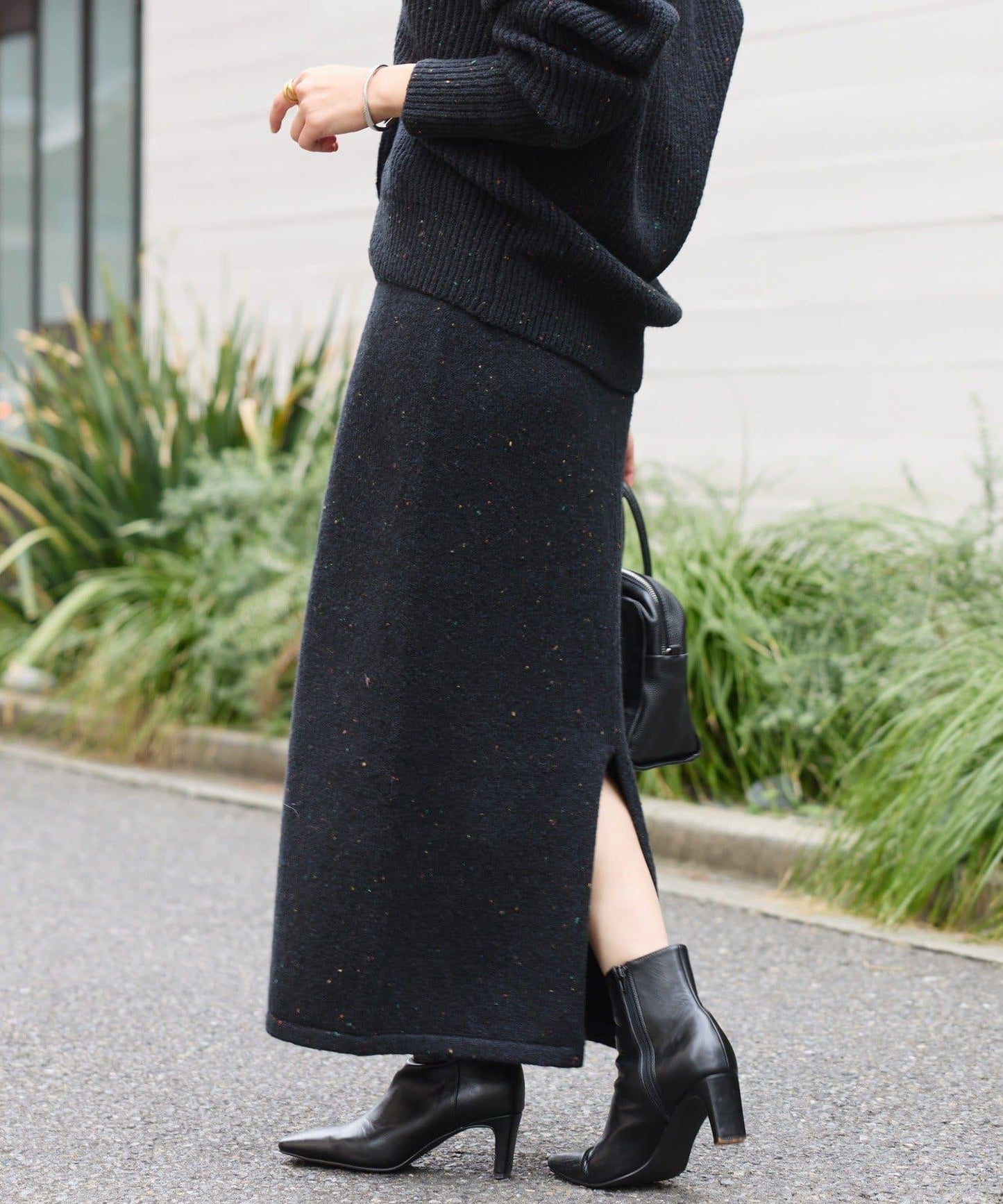 【可搭配套裝】圈圈紗線修身半身裙/預計12月上旬發貨