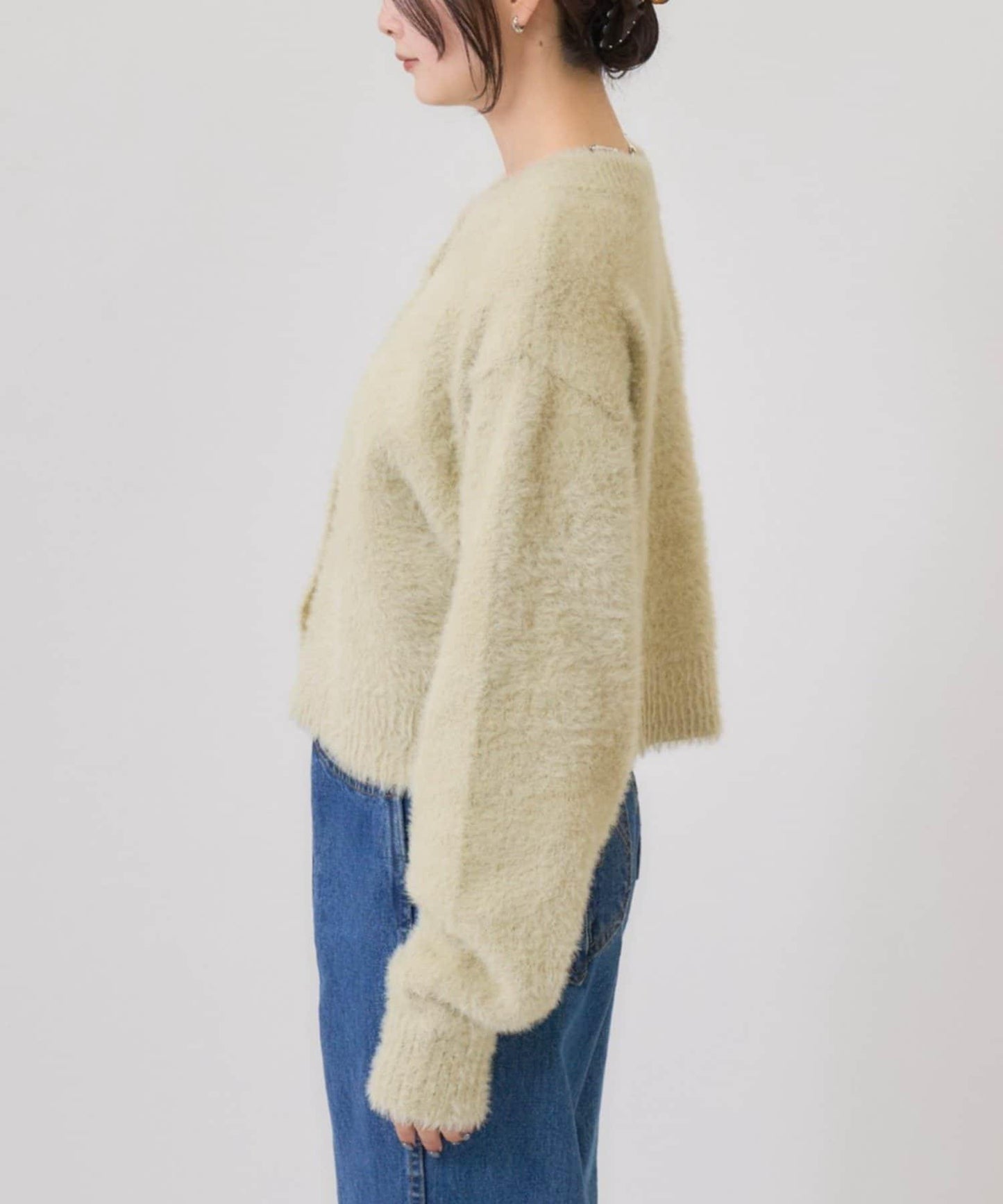 仿貂絨夾克開衫