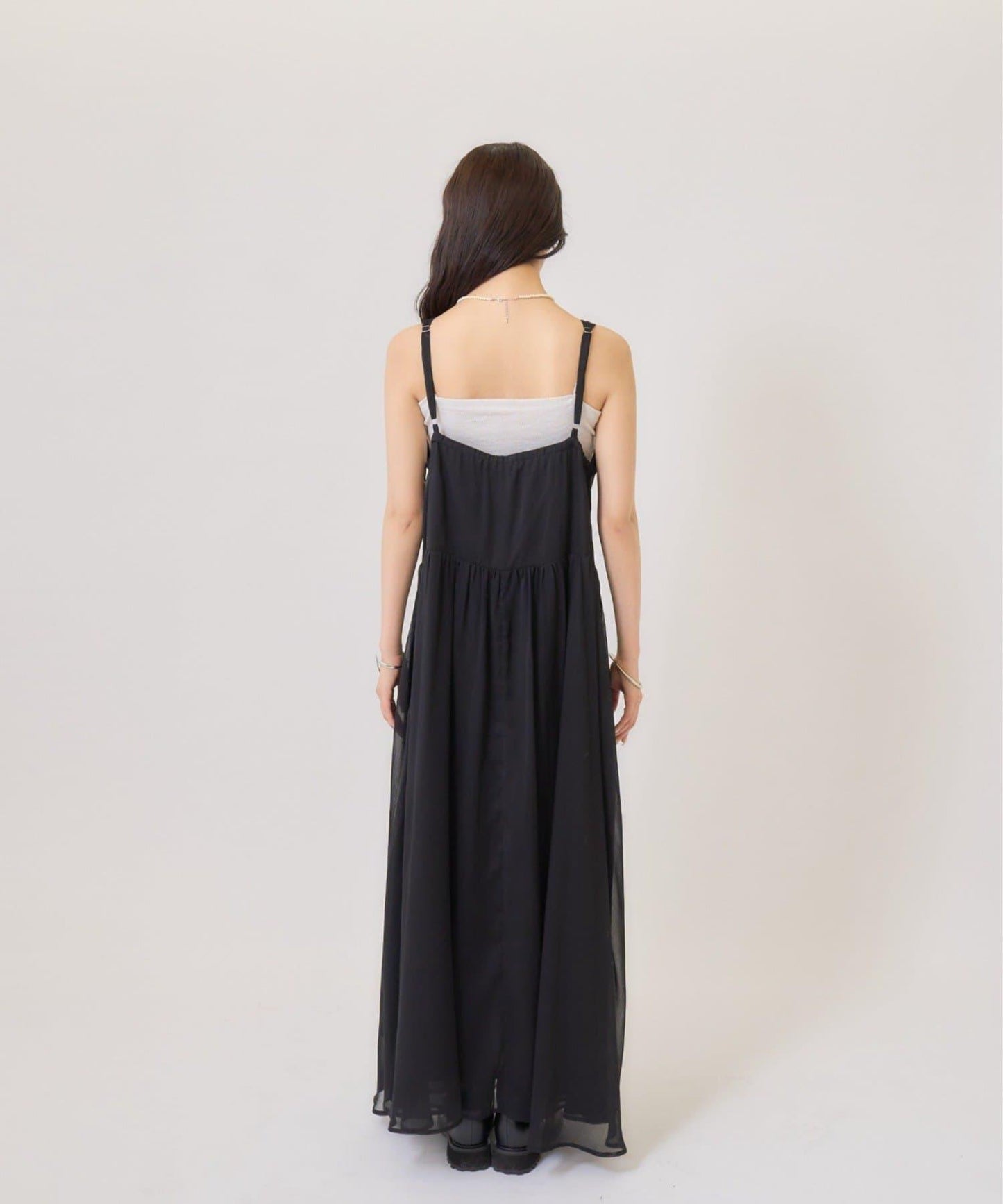 透視吊帶兩件套連衣裙