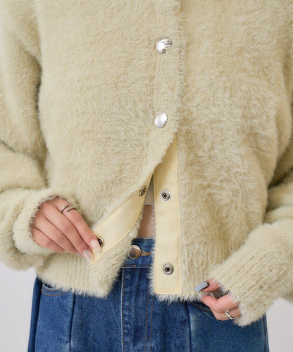 仿貂絨夾克開衫