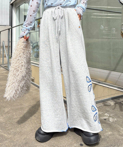 H.S花卉剪裁寬鬆衛褲