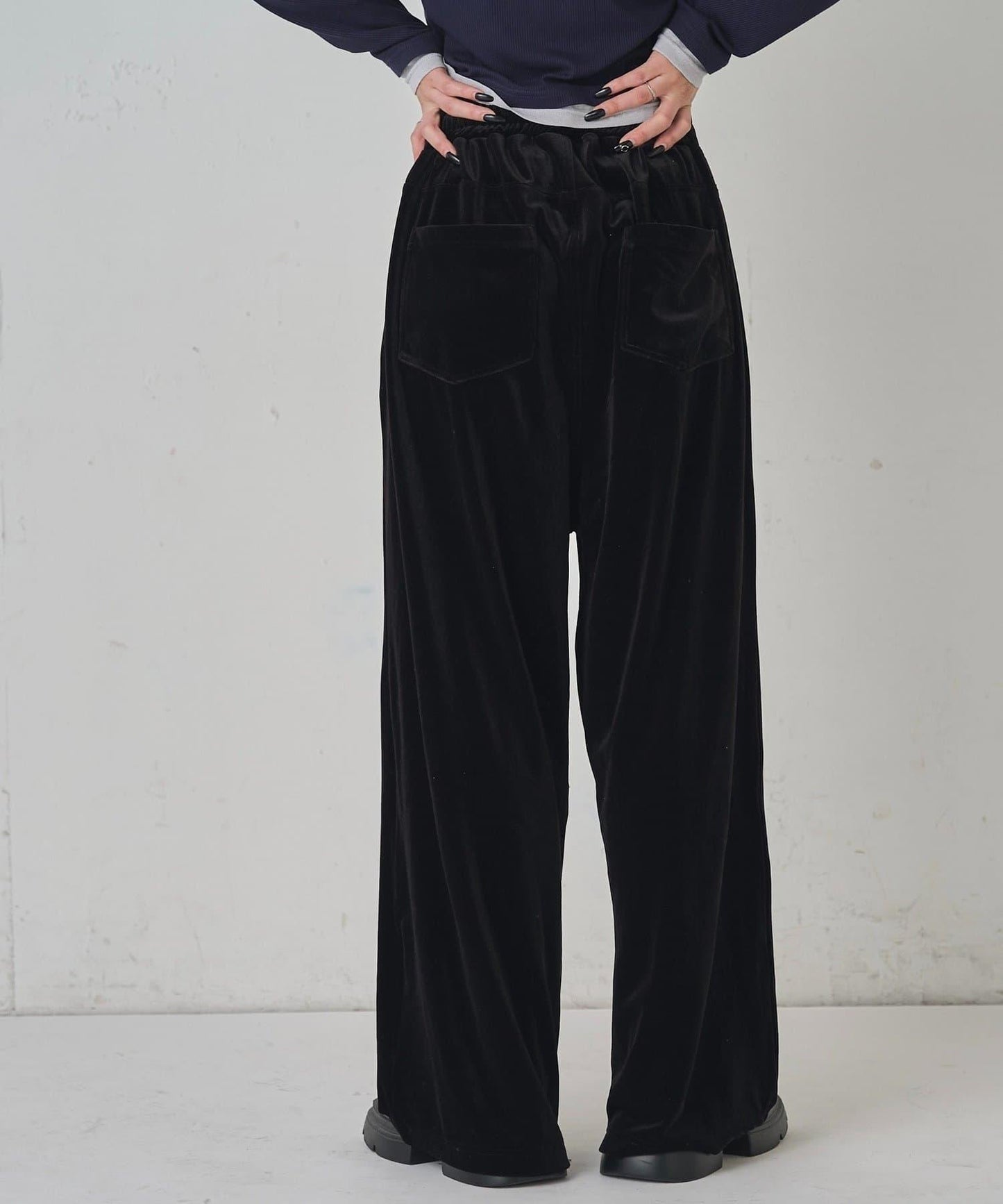 側袋天鵝絨長褲