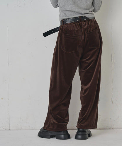 側袋天鵝絨長褲