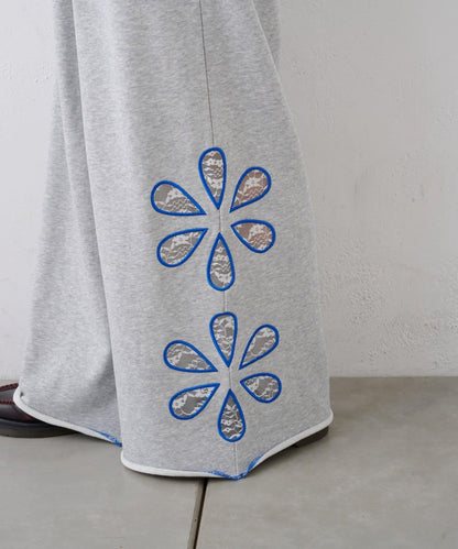 H.S花卉剪裁寬鬆衛褲