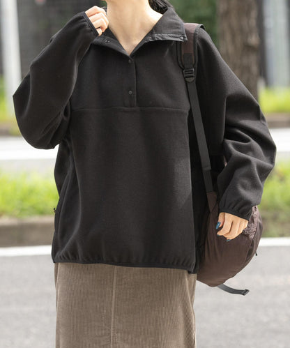 加絨運動立領套頭衫