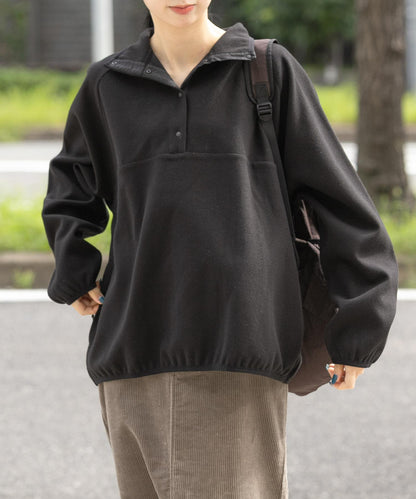 加絨運動立領套頭衫