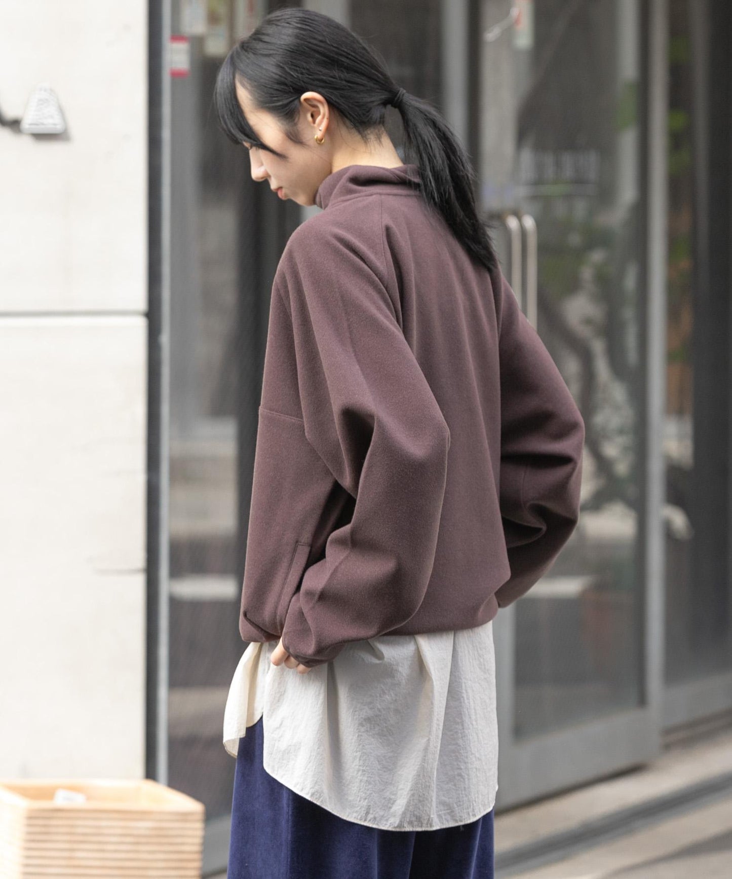 加絨運動立領套頭衫