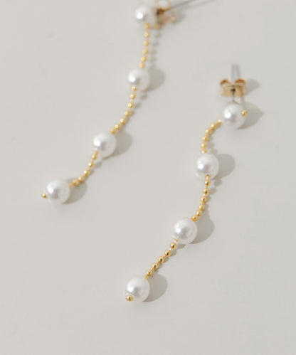 珍珠鏈條搖擺耳環