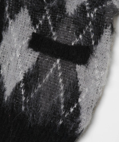 菱格V領開衫