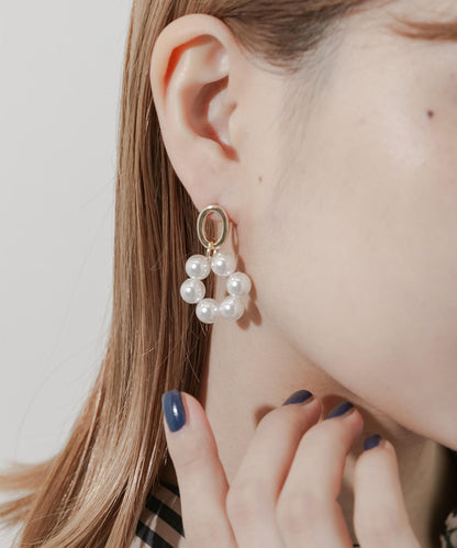 珍珠圓環耳環