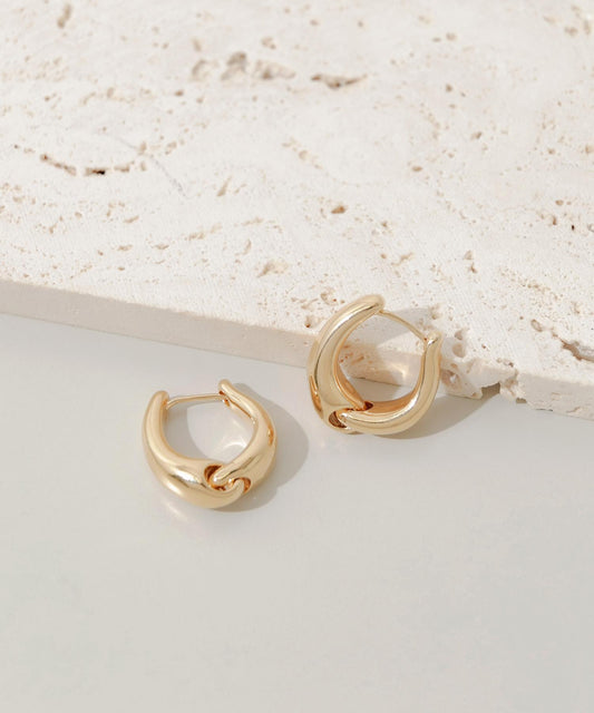 金屬結一觸式圈形耳環