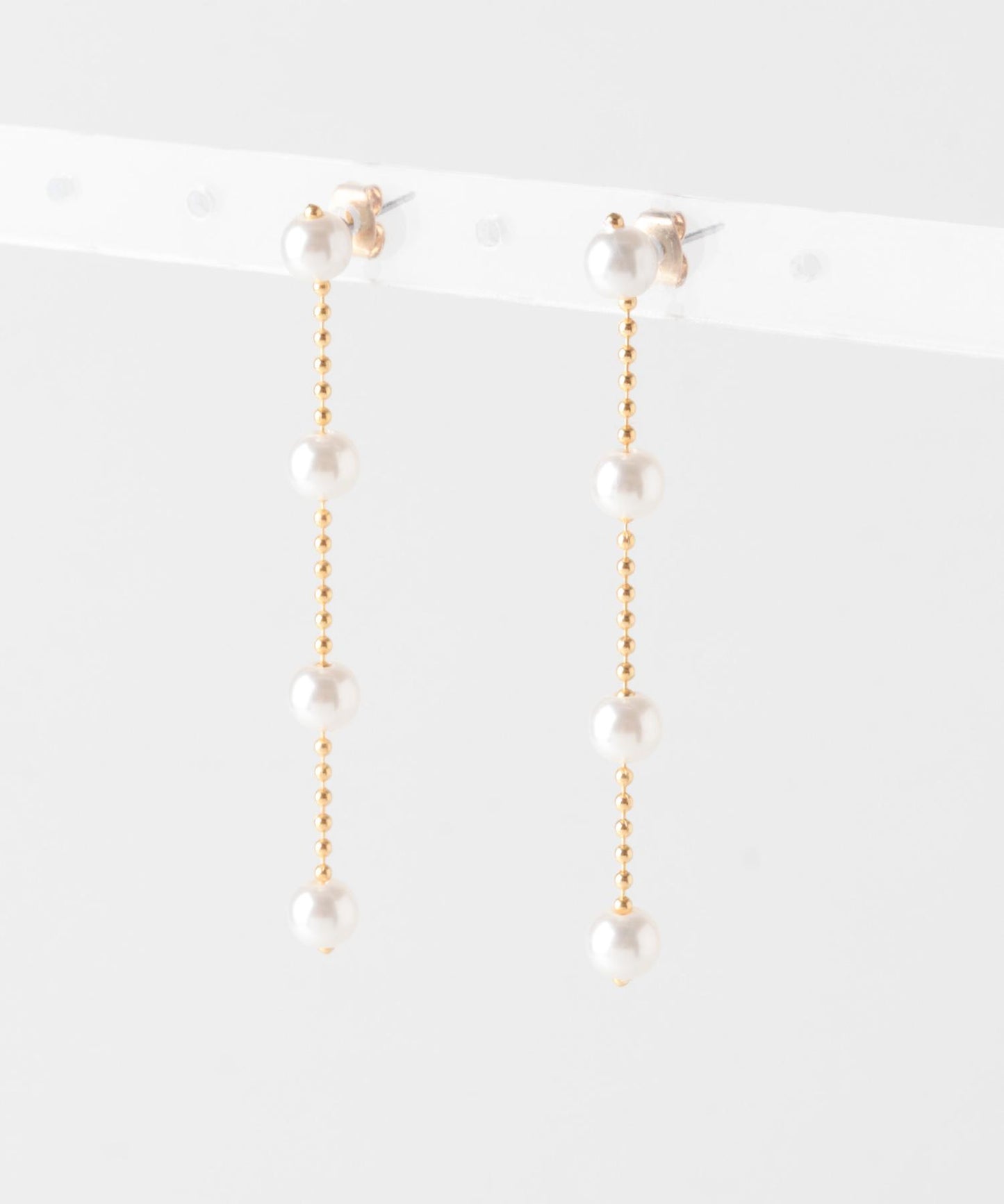 珍珠鏈條搖擺耳環