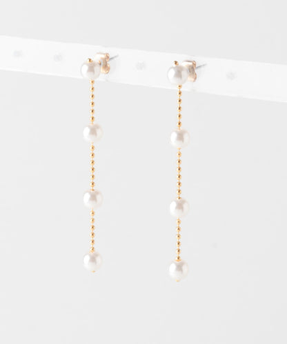 珍珠鏈條搖擺耳環