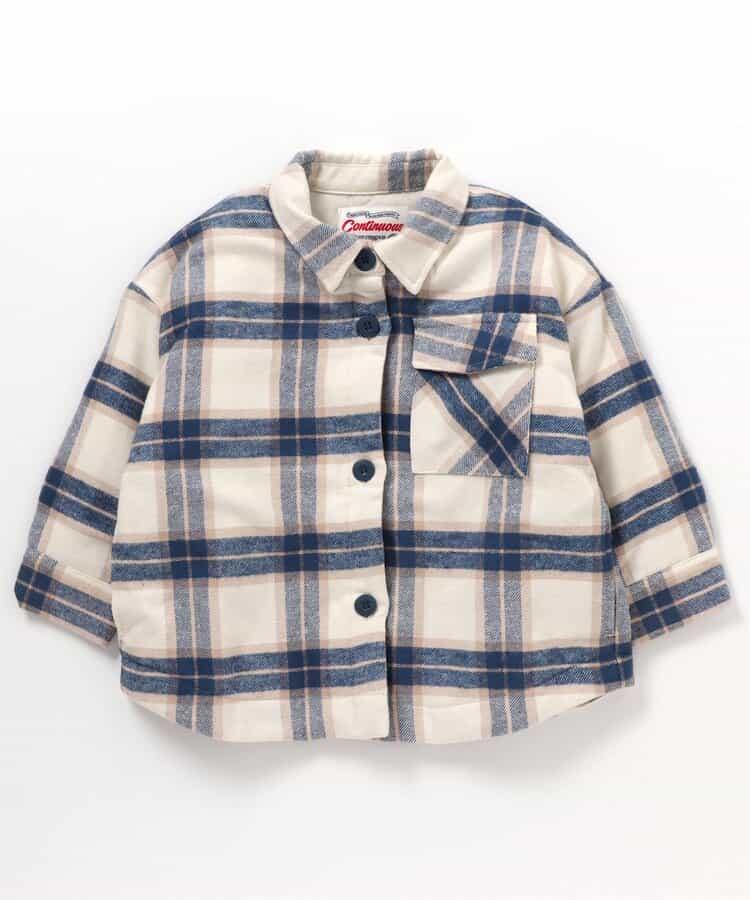 磨毛格紋襯衫夾克