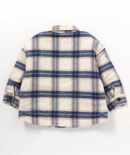 磨毛格紋襯衫夾克