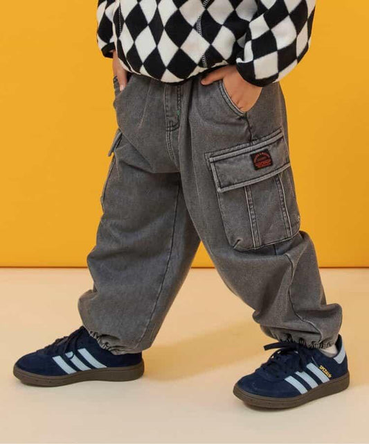 保暖化纖工裝褲 十分褲