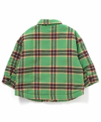 磨毛格紋襯衫夾克