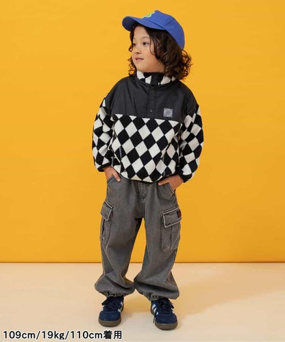 保暖化纖工裝褲 十分褲