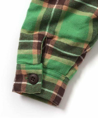 磨毛格紋襯衫夾克