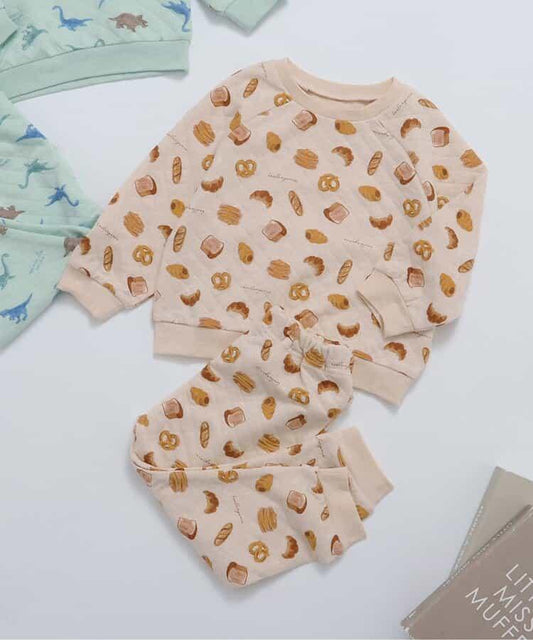 麵包&恐龍圖案絎縫睡衣