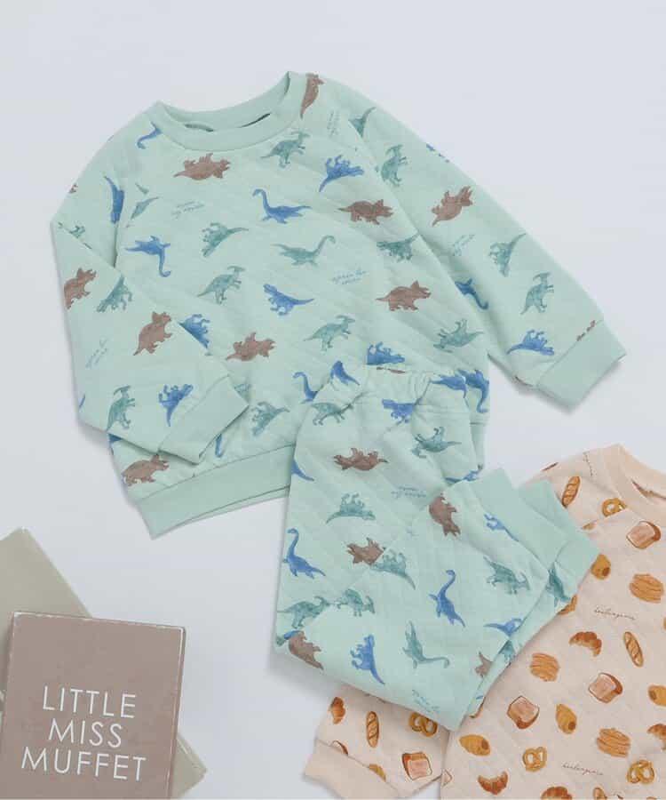 麵包&恐龍圖案絎縫睡衣