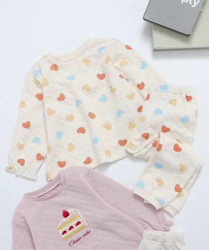 愛心&蛋糕圖案絎縫睡衣