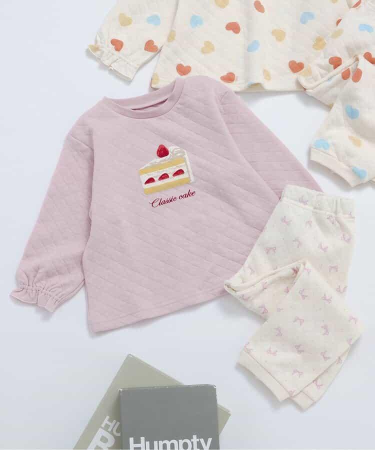 愛心&蛋糕圖案絎縫睡衣