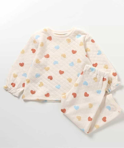 愛心&蛋糕圖案絎縫睡衣