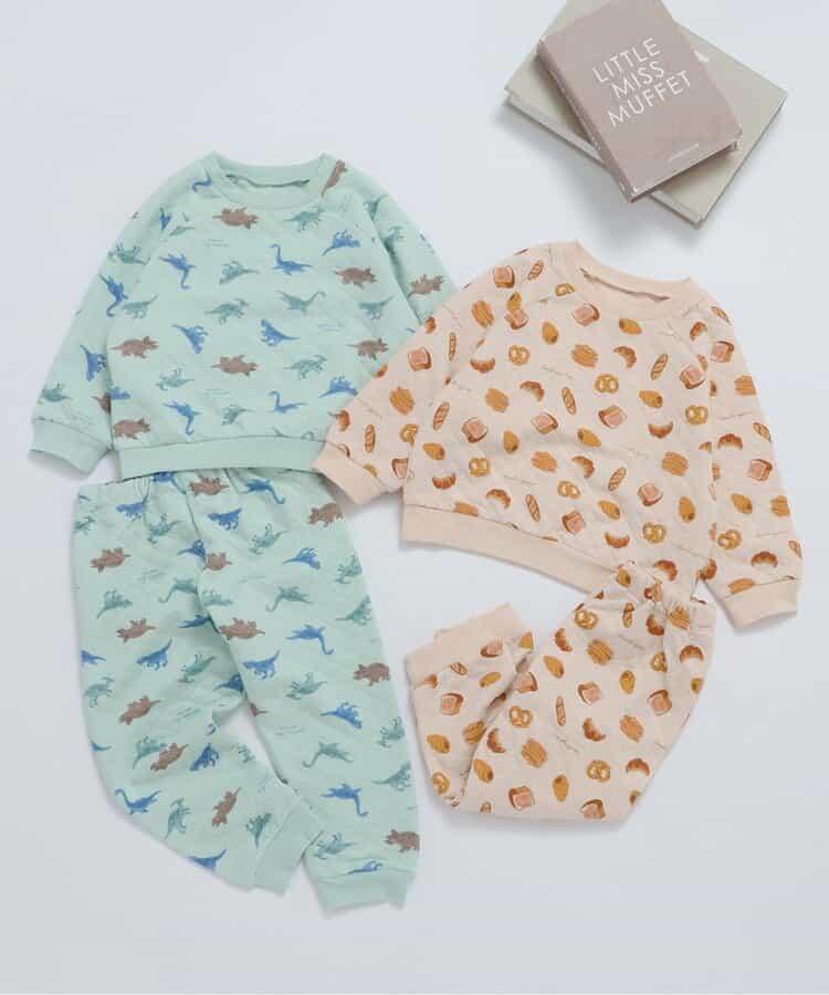 麵包&恐龍圖案絎縫睡衣