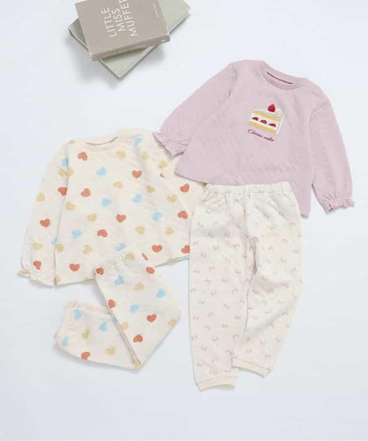 愛心&蛋糕圖案絎縫睡衣