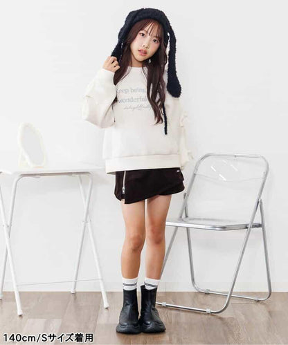 紙箱袖拼接條紋蝴蝶結衛衣